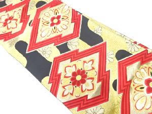 アンティーク　松皮菱に花模様織出し袋帯（材料）
